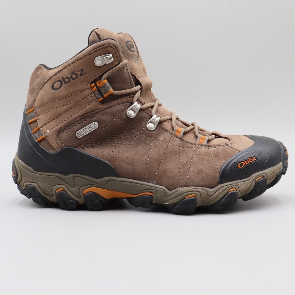 Oboz Bridger Mid B-DRY Waterproof Hiking Boots Mens 9.5 Walnut Brown Leather